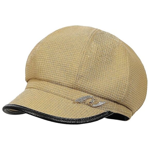 Women Retro Classic Visor Newsboy Cabbie Cap 3beige - Picture 1 of 6